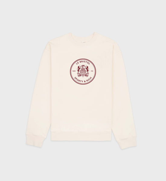 Bristol Crest Crewneck - Cream/Merlot – Sporty & Rich