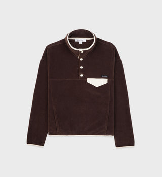 Buttoned Polar Sweatshirt - Chocolate/Cream