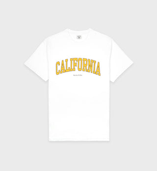 California T-Shirt - White/Gold