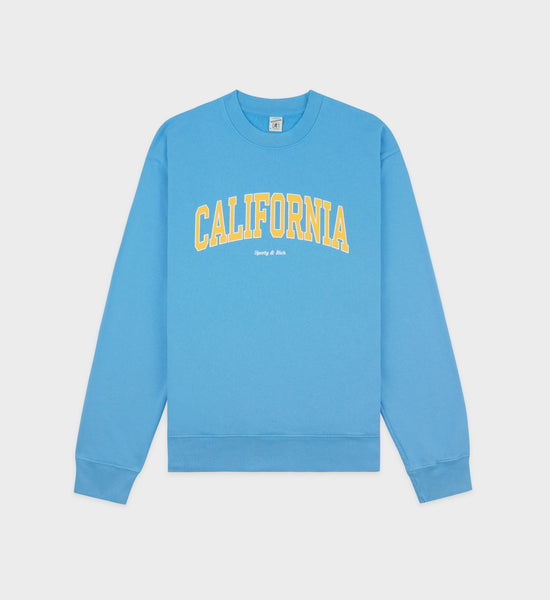 California Crewneck - Malibu Blue/Gold