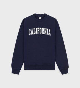 California Crewneck - Navy/White