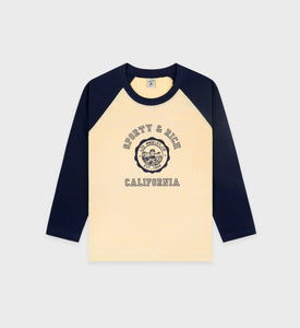 California Emblem Baseball Tee - Almond/Navy