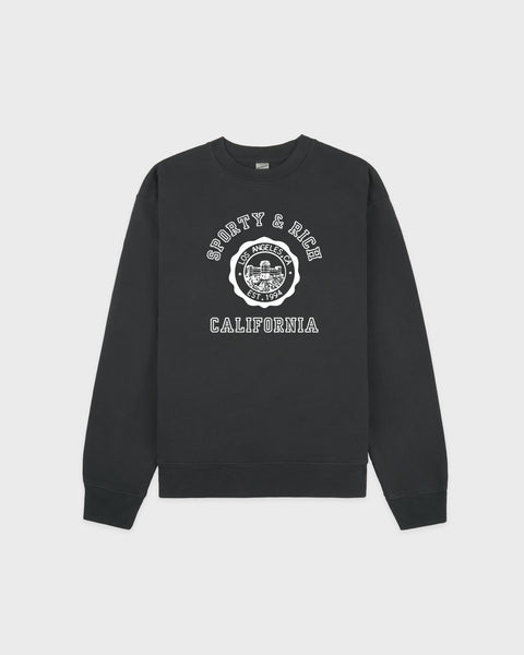 California Emblem Crewneck - Faded Black/White