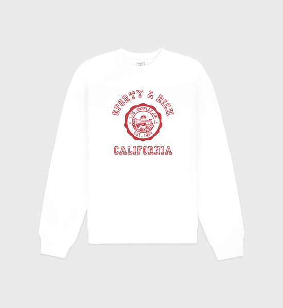 California Emblem Crewneck - Blanc/Rubis