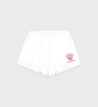 California Emblem Disco short - White/Ruby