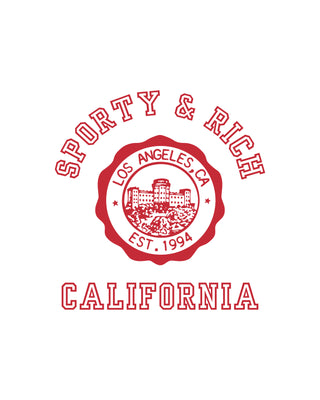 Sporty & Rich logo with 'Los Angeles, CA' and 'Est. 1994' text on a white background