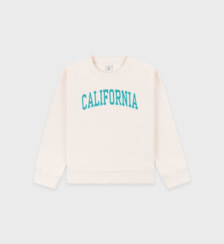 California Kids Crewneck - Cream/Spring Green