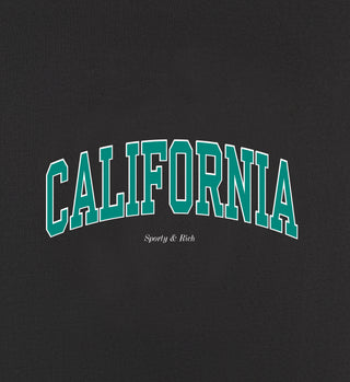 T-shirt California - Noir Délavé/Vert Printemps