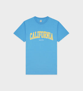 California T-Shirt - Malibu Blue/Gold