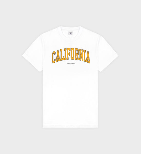 California T-Shirt - White/Gold