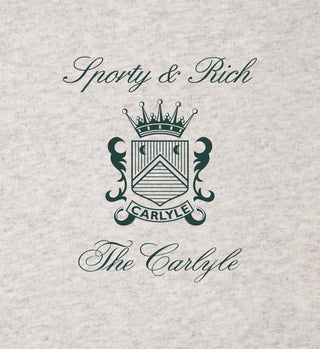 The Carlyle Crest Crewneck - Heather Gray/Forest