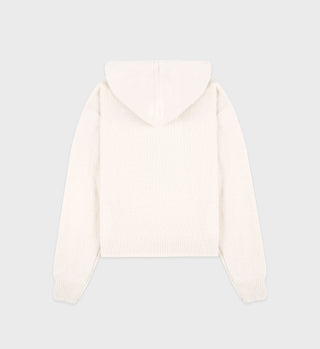 The Carlyle Crest Cashmere Hoodie - Cream/Forest