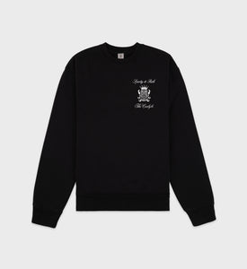 The Carlyle Crest Crewneck - Black/White