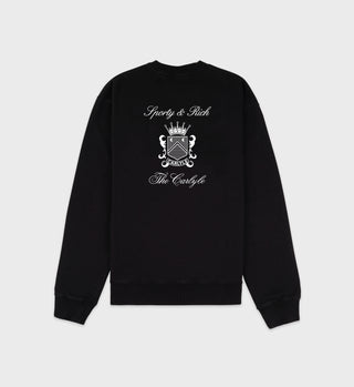 The Carlyle Crest Crewneck - Black/White