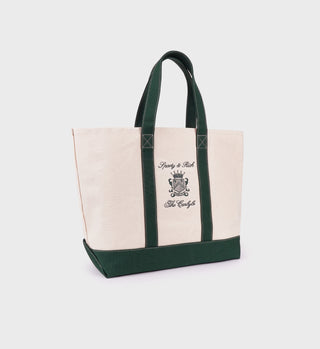 The Carlyle Crest Tote Bag - Natural/Forest