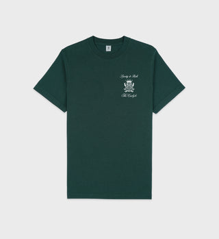 The Carlyle Crest T-Shirt - Forest/White