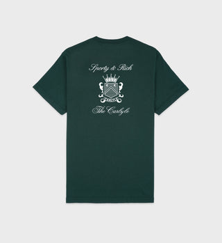 The Carlyle Crest T-Shirt - Forest/White