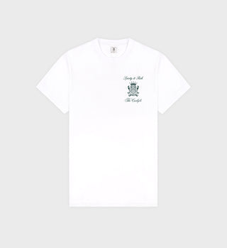 The Carlyle Crest T-Shirt - White/Forest