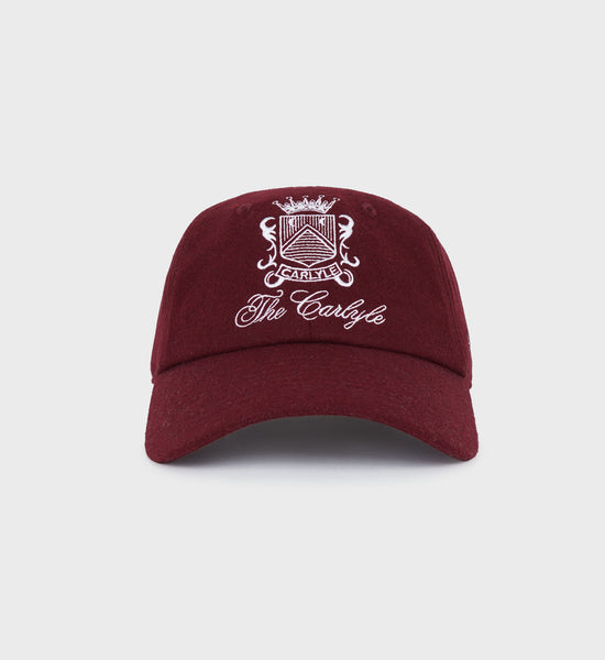 The Carlyle Crest Wool Hat - Merlot/White