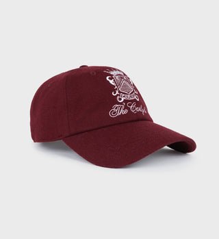 The Carlyle Crest Wool Hat - Merlot/White