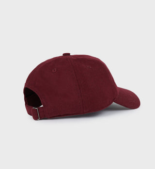 The Carlyle Crest Wool Hat - Merlot/White