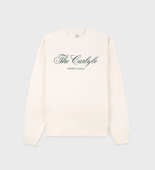 The Carlyle Script Crewneck - Cream/Forest