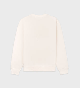 The Carlyle Script Crewneck - Cream/Forest