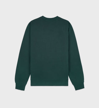 The Carlyle Script Crewneck - Forest/White