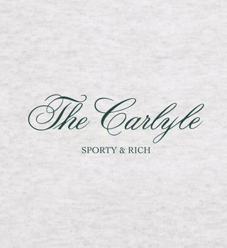 The Carlyle Script Cropped Zip Hoodie - Heather Gray/Forest