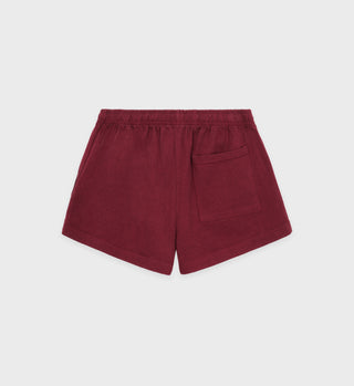 The Carlyle Script Disco Short - Merlot/White