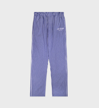 The Carlyle Script Pyjama Pants - Navy Striped