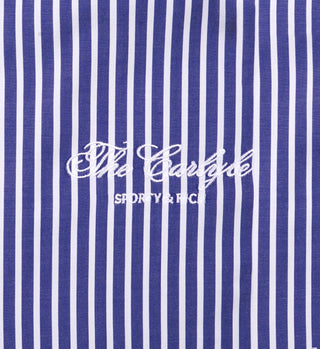 The Carlyle Script Pyjama Pants - Navy Striped