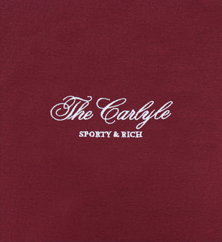 The Carlyle Script Quarter Zip - Merlot/White