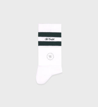 The Carlyle Script Socks - Forest/White