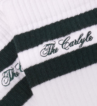 The Carlyle Script Socks - Forest/White