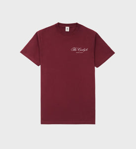 The Carlyle Souvenir T-Shirt - Merlot/White