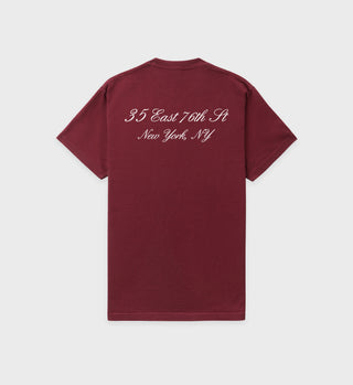 The Carlyle Souvenir T-Shirt - Merlot/White