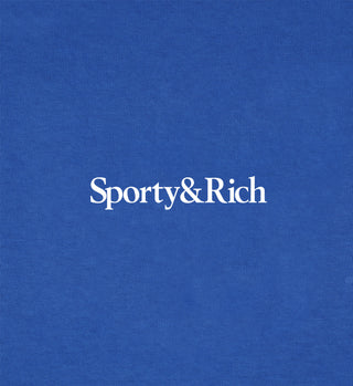 Blue fabric with 'Sporty & Rich' logo
