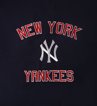 New York Yankees logo on a dark background