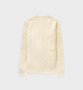 Classic Logo Cableknit Sweater - Cream