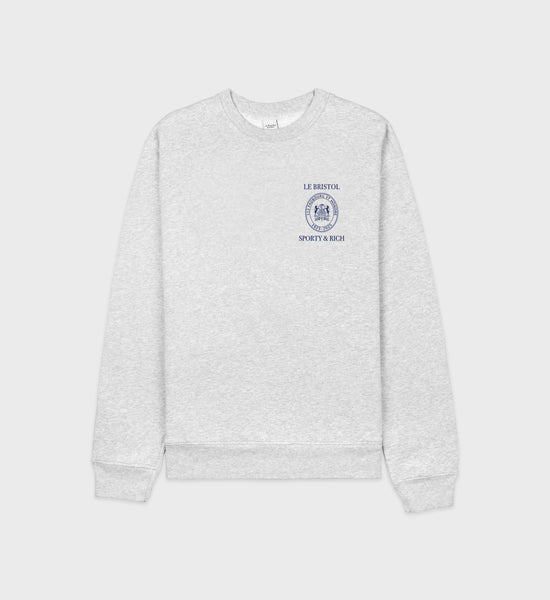 Crest Seal 100th Crewneck - Heather Gray/Navy