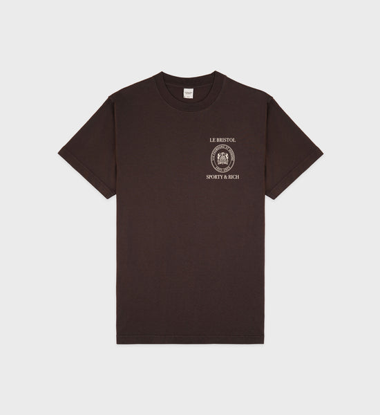 Crest Seal 100th T Shirt - Chocolate/Cream