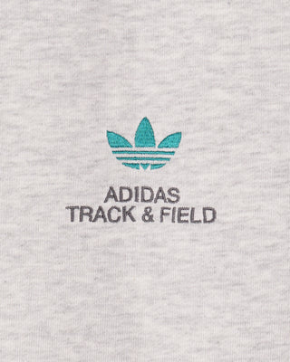 Adidas Track & Field Crewneck - Heather Gray/Faded Black/Teal
