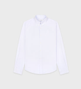 Crown Logo Oxford Shirt - Blue Striped