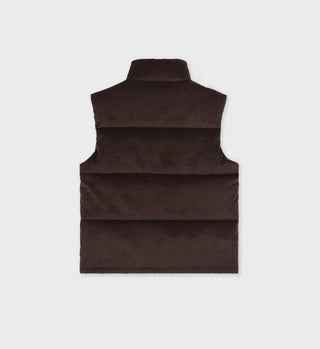 Crown Puffer Corduroy Vest - Chocolate