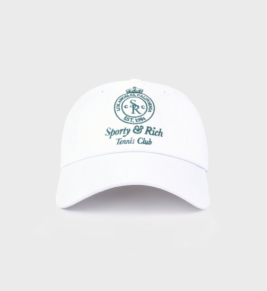 Sporty & rich Crown Tennis Hat - White/Alpine Crown Tennis Hat - Alpine/White – Sporty & Rich main image 4