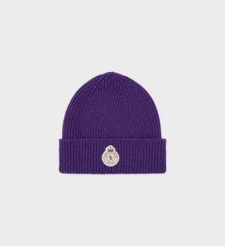 Crown Wool Beanie - Eggplant
