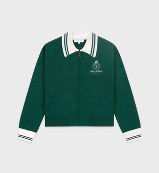 Crown Tennis Zipped Cardigan - Alpine/White