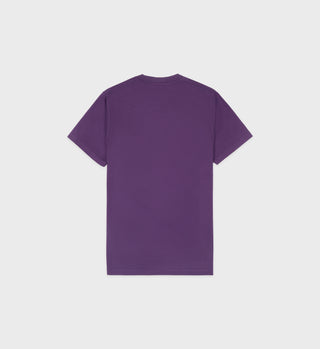 Cursive Logo T-Shirt - Plum/White