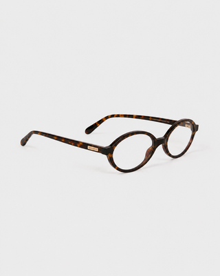 Frame N.11 - Blue Light Glasses - Tortoise, featuring oval tortoiseshell frames with clear lenses, displayed on a plain white background.
